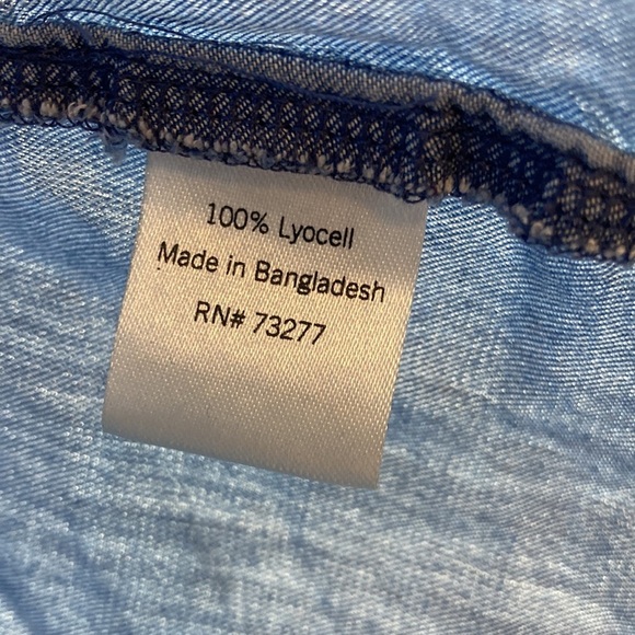 EVRI cap sleeve loose for chambray top semi casual office everyday transitional - Picture 5 of 6